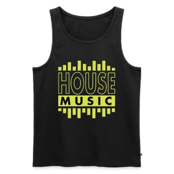 Musique House - Débardeur bio Premium Homme - noir - Devant - Michal (187cm)