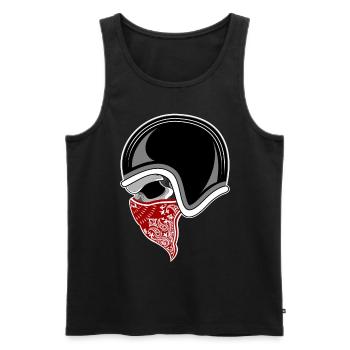 Motorbike skull red bandana - Men's Premium Organic Tank Top - black - Front - Michal (187cm)