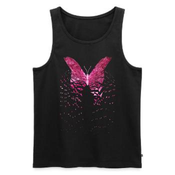 Butterfly pink wing - Men's Premium Organic Tank Top - black - Front - AI Model Male 178 light (178cm)