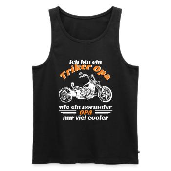 Triker Opa - Männer Premium Bio Tank Top - Schwarz - Vorne - Michal (187cm)
