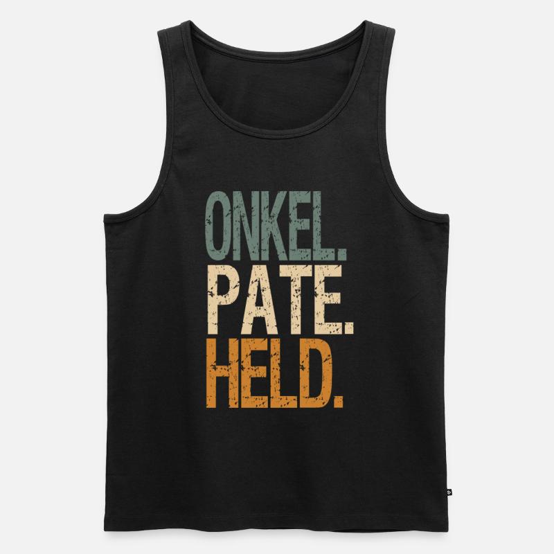 Onkel Pate Held - Männer Premium Bio Tank Top - Schwarz