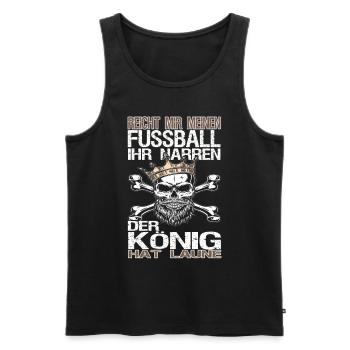 Reicht mir meinen Fussball ihr Narren - Männer Premium Bio Tank Top - Schwarz - Vorne - Michal (187cm)