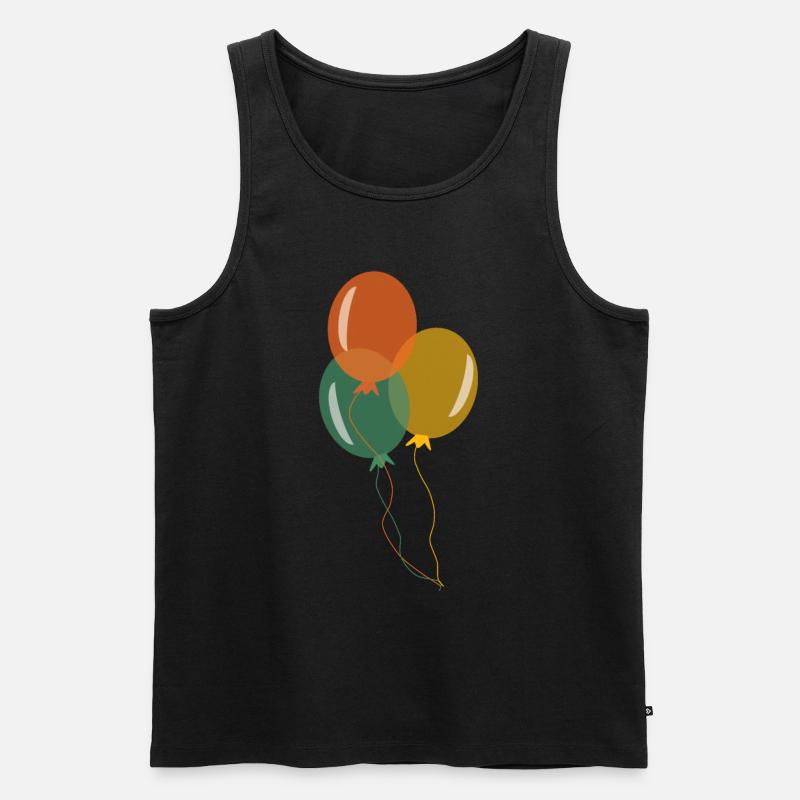 Bunte Luftballons - Männer Premium Bio Tank Top - Schwarz