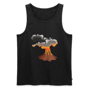 Ausbrechender Vulkan Design - Männer Premium Bio Tank Top - Schwarz - Vorne - AI Model Male 178 light (178cm)