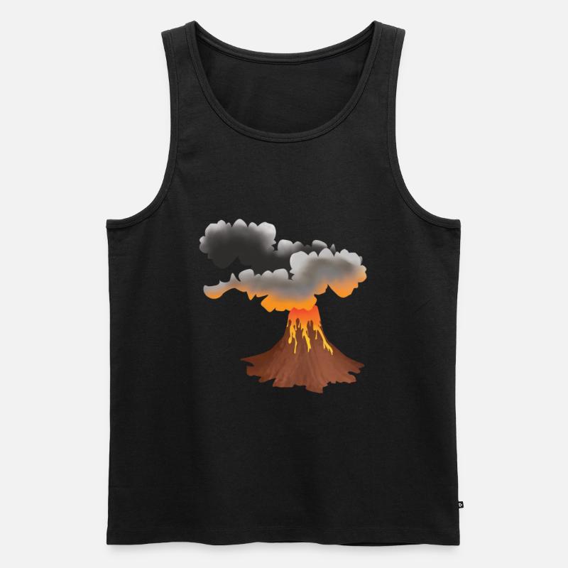 Ausbrechender Vulkan Design - Männer Premium Bio Tank Top - Schwarz