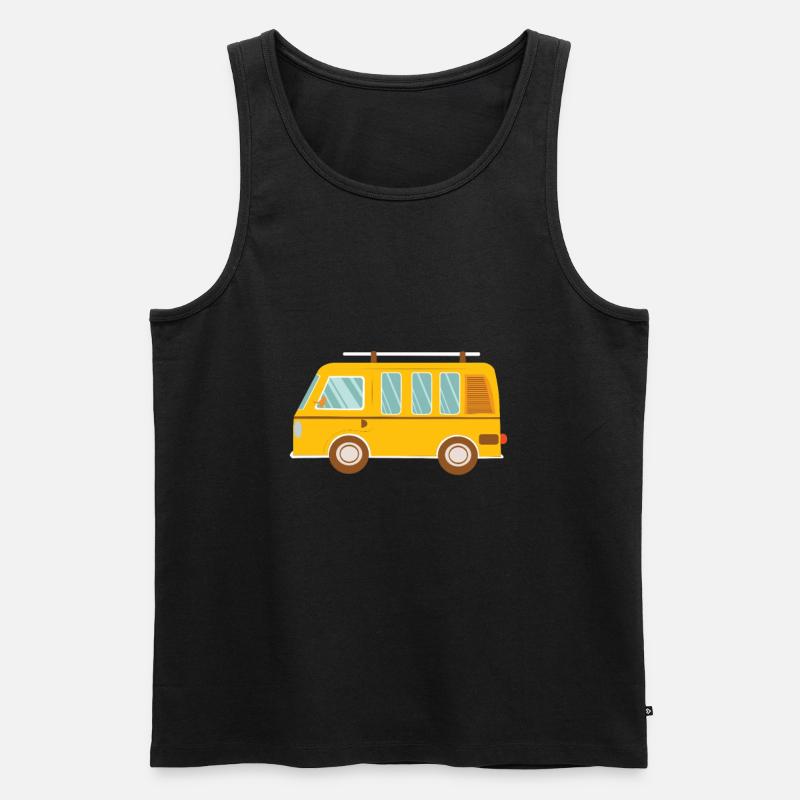 Campingbus - Männer Premium Bio Tank Top - Schwarz