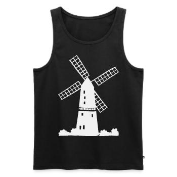 Vacances au moulin à vent - Débardeur bio Premium Homme - noir - Devant - AI Model Male 178 light (178cm)