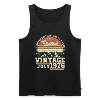 Original July Vintage 1976 46th Birthday Men - Men's Premium Organic Tank Top - black - Front - Michal (187cm)