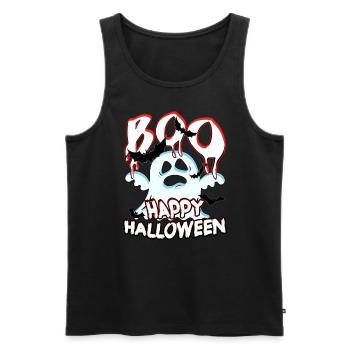 BOO Happy Halloween - funny Party Statement - Men's Premium Organic Tank Top - black - Front - Michal (187cm)