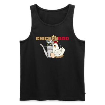 Poulet d’arrosage vintage Chickendad - Débardeur bio Premium Homme - noir - Devant - Michal (187cm)