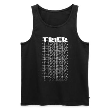 Trier Germany City Font Skyline Home - Men's Premium Organic Tank Top - black - Front - Michal (187cm)