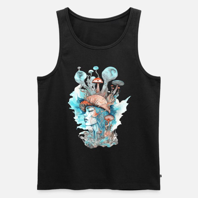 Trippy Schamane - Männer Premium Bio Tank Top - Schwarz