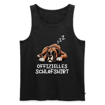 Offizielles Schlafshirt Boxer Boxerhalter Hund - Männer Premium Bio Tank Top - Schwarz - Vorne - Michal (187cm)