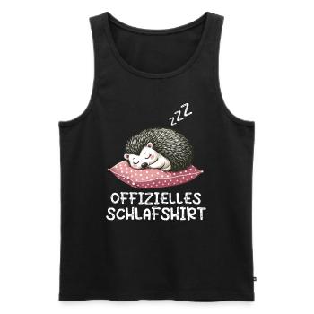Offizielles Schlafshirt Igel Igelliebhaber - Männer Premium Bio Tank Top - Schwarz - Vorne - Michal (187cm)