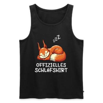 Offizielles Schlafshirt Eichhörnchen Eichhorn - Männer Premium Bio Tank Top - Schwarz - Vorne - Michal (187cm)