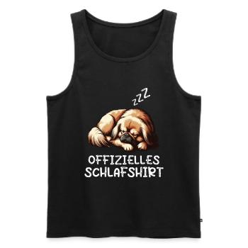 Offizielles Schlafshirt Pekinese Pekinesenhalter - Männer Premium Bio Tank Top - Schwarz - Vorne - AI Model Male 178 light (178cm)