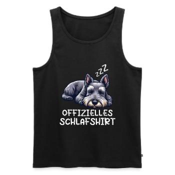 Offizielles Schlafshirt Scottish terrier Hund - Männer Premium Bio Tank Top - Schwarz - Vorne - AI Model Male 178 light (178cm)