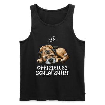 Offizielles Schlafshirt Border Terrier Terrierfan - Männer Premium Bio Tank Top - Schwarz - Vorne - Michal (187cm)