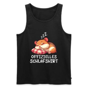 Offizielles Schlafshirt Hamster Goldhamster - Männer Premium Bio Tank Top - Schwarz - Vorne - AI Model Male 178 light (178cm)