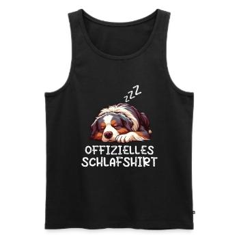 Offizielles Schlafshirt Australian Shepherd Aussie - Männer Premium Bio Tank Top - Schwarz - Vorne - Michal (187cm)