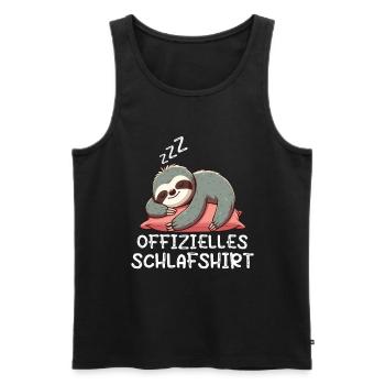 Offizielles Schlafshirt Faultier Faultierliebhaber - Männer Premium Bio Tank Top - Schwarz - Vorne - Michal (187cm)