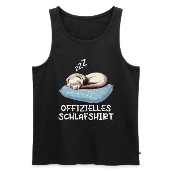 Offizielles Schlafshirt Frettchen Frettchenhalter - Männer Premium Bio Tank Top - Schwarz - Vorne - AI Model Male 178 light (178cm)