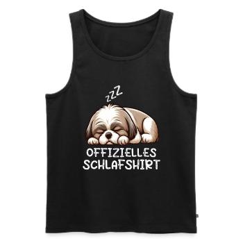 Offizielles Schlafshirt Shih tzu Shih tzus Hund - Männer Premium Bio Tank Top - Schwarz - Vorne - Michal (187cm)