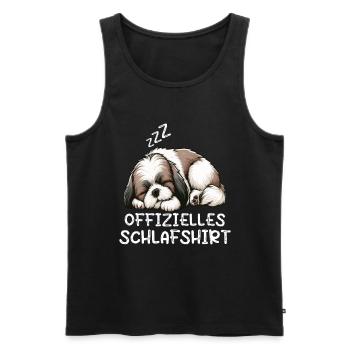 Offizielles Schlafshirt Shih tzu Shih tzus Hund - Männer Premium Bio Tank Top - Schwarz - Vorne - Michal (187cm)