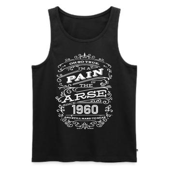 Hillarious Funny Birthday Chemise 1960 Édition Blanche - Débardeur bio Premium Homme - noir - Devant - Michal (187cm)