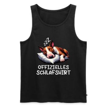 Offizielles Schlafshirt Bullterrier Bullterrierfan - Männer Premium Bio Tank Top - Schwarz - Vorne - Michal (187cm)
