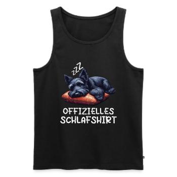 Offizielles Schlafshirt Scottish terrier Hund - Männer Premium Bio Tank Top - Schwarz - Vorne - AI Model Male 178 light (178cm)