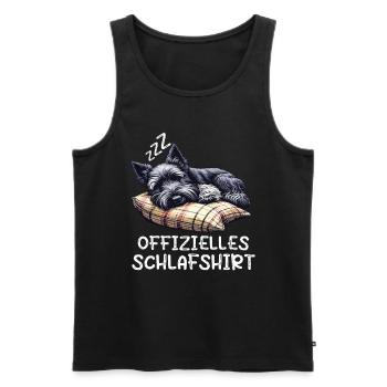 Offizielles Schlafshirt Scottish terrier Hund - Männer Premium Bio Tank Top - Schwarz - Vorne - AI Model Male 178 light (178cm)