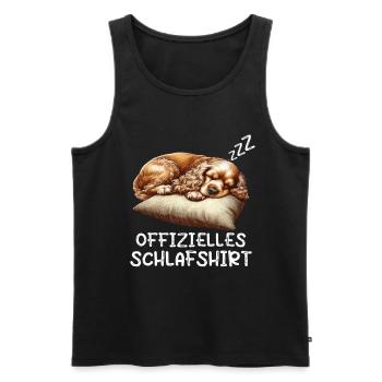 Offizielles Schlafshirt Cocker Spaniel Besitzer - Männer Premium Bio Tank Top - Schwarz - Vorne - Michal (187cm)