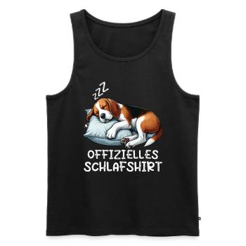 Offizielles Schlafshirt Beagle Beaglebesitzer - Männer Premium Bio Tank Top - Schwarz - Vorne - AI Model Male 178 light (178cm)