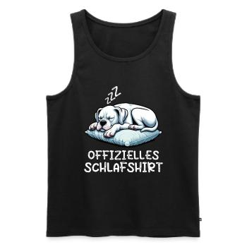 Offizielles Schlafshirt Weißer Boxer Boxerhalter - Männer Premium Bio Tank Top - Schwarz - Vorne - Michal (187cm)