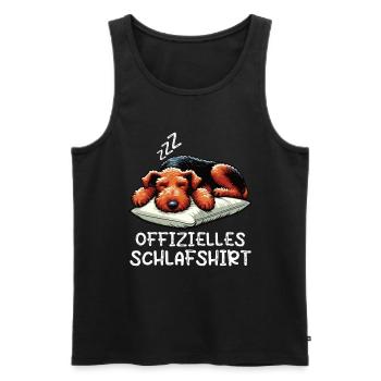 Offizielles Schlafshirt Airedale Terrier Airedales - Männer Premium Bio Tank Top - Schwarz - Vorne - AI Model Male 178 light (178cm)