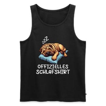 Offizielles Schlafshirt Shar Pei Shar Pei Besitzer - Männer Premium Bio Tank Top - Schwarz - Vorne - AI Model Male 178 light (178cm)