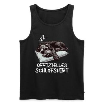 Offizielles Schlafshirt Deutsch Drahthaar Jagdhund - Männer Premium Bio Tank Top - Schwarz - Vorne - AI Model Male 178 light (178cm)