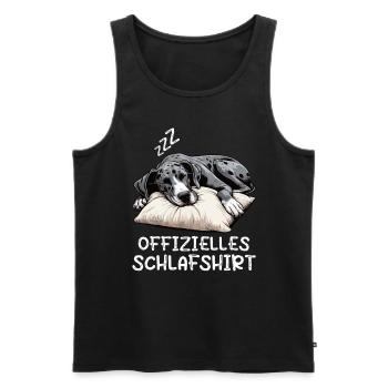 Offizielles Schlafshirt Deutsche Dogge Doggen - Männer Premium Bio Tank Top - Schwarz - Vorne - Michal (187cm)