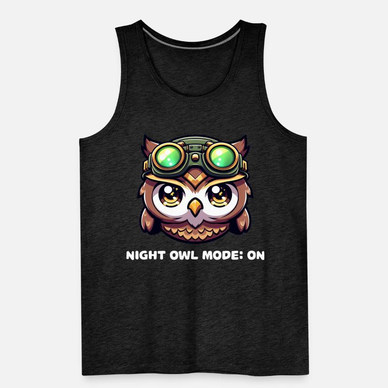 Nachteulen-Modus: Über Eulen-Design Männer Premium Bio Tank Top