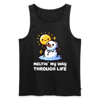 Schmelzen Meinen Weg Durch Das Leben Schneemann - Männer Premium Bio Tank Top - Schwarz - Vorne - AI Model Male 178 light (178cm)