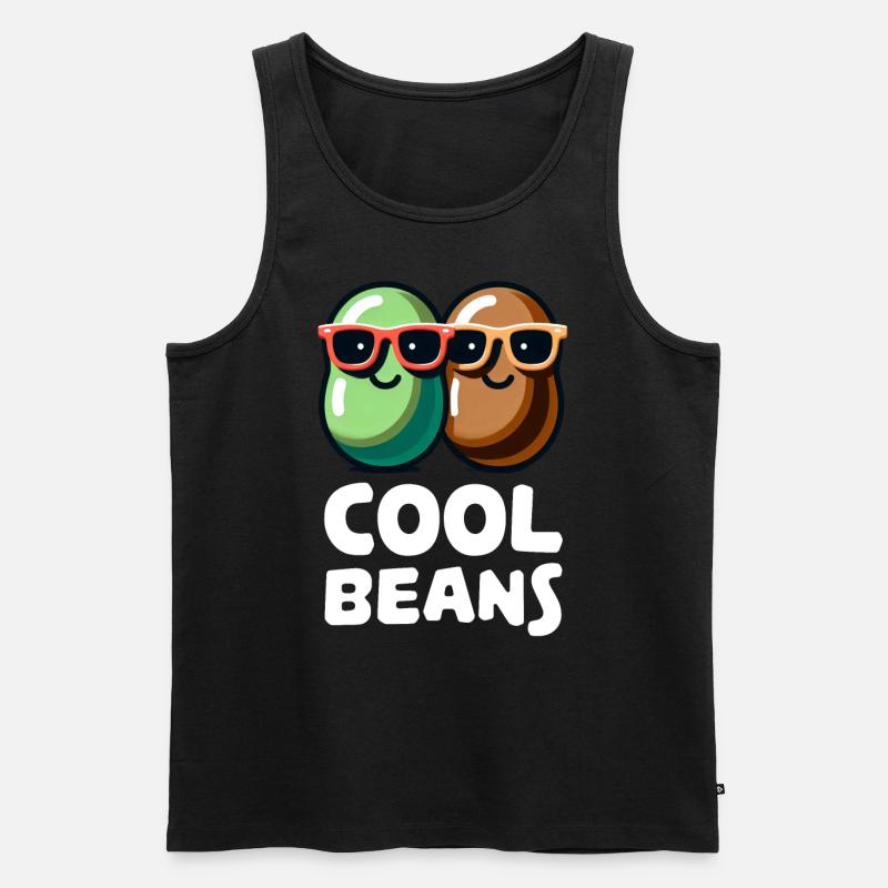 Coole Bohnen Lustiges Bohnendesign - Männer Premium Bio Tank Top - Schwarz