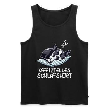 Offizielles Schlafshirt Boston Terrier Boston hund - Männer Premium Bio Tank Top - Schwarz - Vorne - Michal (187cm)