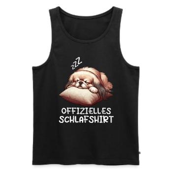 Offizielles Schlafshirt Pekinese Pekinesenbesitzer - Männer Premium Bio Tank Top - Schwarz - Vorne - AI Model Male 178 light (178cm)