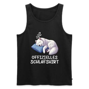 Offizielles Schlafshirt Samojede Samojedenbesitzer - Männer Premium Bio Tank Top - Schwarz - Vorne - Michal (187cm)