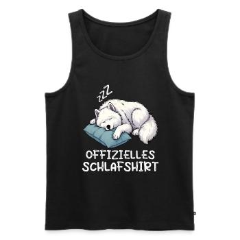 Offizielles Schlafshirt Samojede Samojedenbesitzer - Männer Premium Bio Tank Top - Schwarz - Vorne - Michal (187cm)