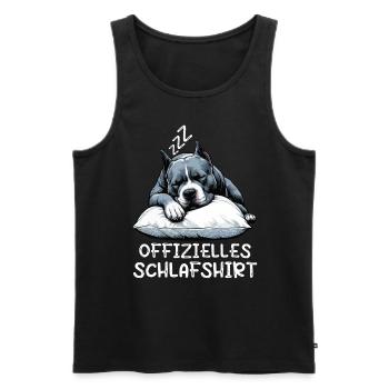 Offizielles Schlafshirt American Bully Bully Pit - Männer Premium Bio Tank Top - Schwarz - Vorne - Michal (187cm)