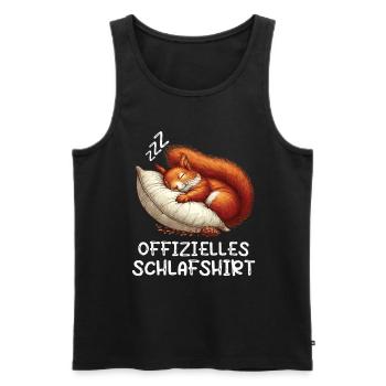 Offizielles Schlafshirt Eichhörnchen Eichhorn - Männer Premium Bio Tank Top - Schwarz - Vorne - Michal (187cm)