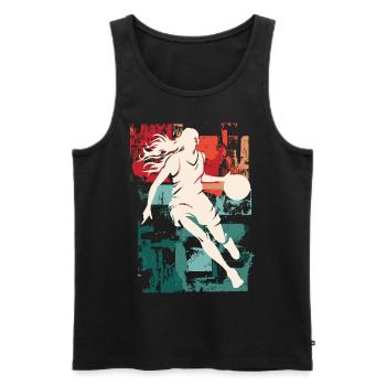 basket-ball femme basketteur joueur de basket-ball - Débardeur bio Premium Homme - noir - Devant - Michal (187cm)