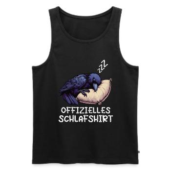 Offizielles Schlafshirt Rabe Raben Vogel Krähe - Männer Premium Bio Tank Top - Schwarz - Vorne - Michal (187cm)